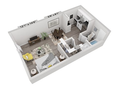 bedroom floor plan an in 3d